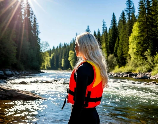 Спас жилет для сплава по реке.